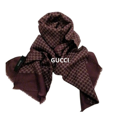 Gucci stola lana seta logo - , gg