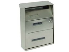 CASSETTA POSTALE PORTARIVISTE PER ESTERNI IN ACCIAIO INOX SATINATO  cm.21,5x1...