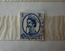 Francobollo United Kingdom "Queen Elizabeth II 4D su carta 1952 Raro"