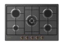 Candy CHW74WGTGH – Piano Cottura a Gas 75 cm, 5 Fuochi, Vetro Antracite