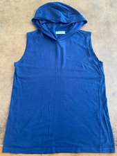 DIADORA++TANK++T SHIRT++TG L++BLU++ORIGINALE 100%++ CON CAPPUCCIO++VINTAGE