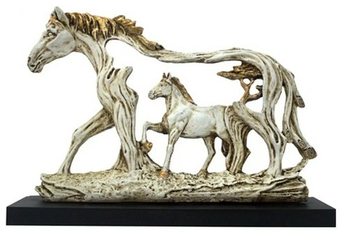 Statua cavallo decorata - , in