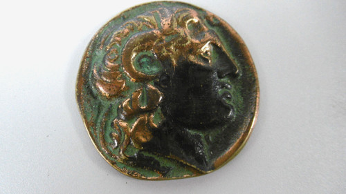 Antico medaglione bronzo testa - antico,