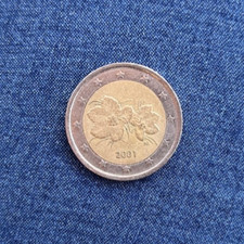 moneta 2 euro rara Del 2001 Finlandia FIORI DI LAMPONI Circolata