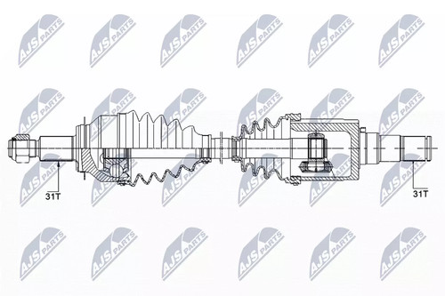 Semiasse nty 652mm - nty,