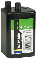 BATTERIA 6V 9Ah PILA QUADRATA 4R25 ZINCO CARBONE TORCE LANTERNE LAMPADE CANTIERE