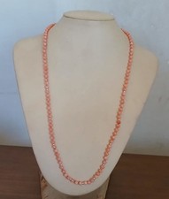 Collana corallo pelle d'angelo naturale vintage  50cm - 3mm circa e argento 925