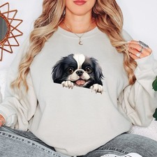 Felpa da donna carina cane sbirciatina amante degli animali maglione...