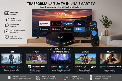 Box android wifi - 4k, hdmi