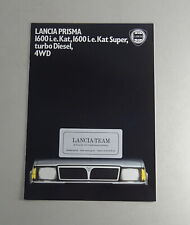Depliant / Brochure Lancia Prisma 1600 I.E. - 4WD Allrad Stato 08/1987