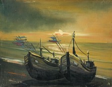 Quadro a Olio Barche Pesca Am