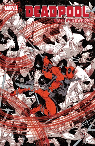 Deadpool black white blood - black,
