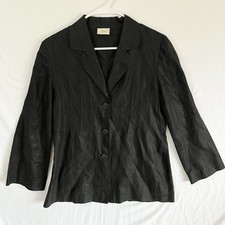 Giacca donna Sisley taglia 42 piccola media grande blu denim abbottonata Italia