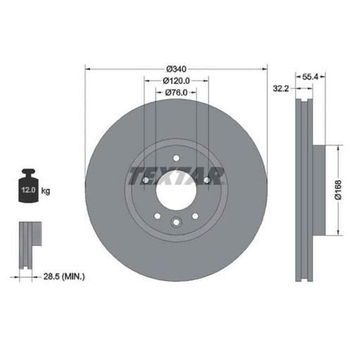 Textar disco freno - disco,