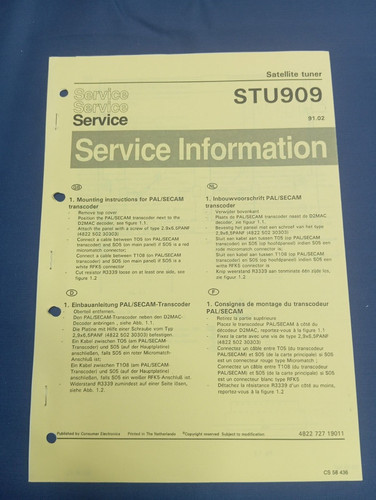 Tuner satellite philips stu909 - satellite,