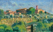 Dipinto Olio Paesaggio Toscana