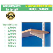 10 x mensola a parete regolabile per scaffalature TwinSlot CSF resistente con scaffalature bianche