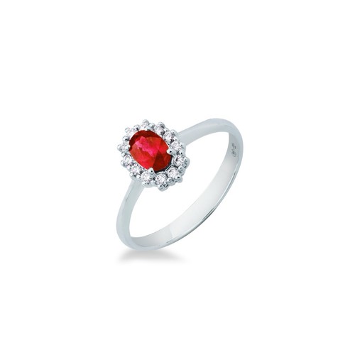 Anello con rubino naturale - rubino,