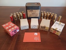 LOTTO SCATOLE ED ACCESSORI PER LA CACCIA ORIGINALI ANNI '60 DA COLLEZIONE