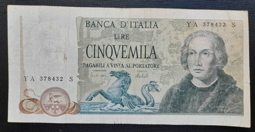 5000 lire colombo ii - lire,