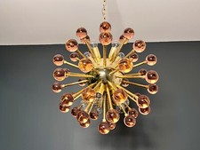 Spettacolare Lampadario Sputnik in Vetro di Murano Rosa - 51 bicchieri
