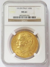 1912 R ORO ITALIA 100 LIRE NGC