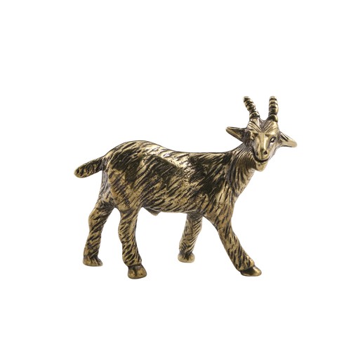 Statua animale capra ottone