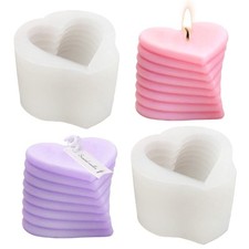 Tuxuzal 2 stampi per candele a forma di cuore in silicone per candele fai da