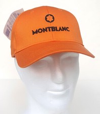 MONTBLANC orig. Berretto Baseball Arancione Taglia Regolabile Made in Italy VIP Gift RARO