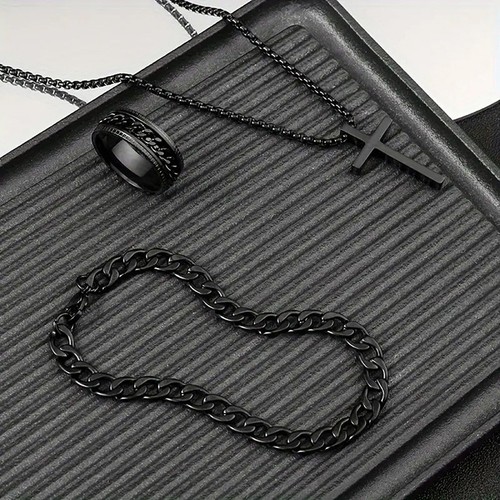 Trendy set gioielli 3pz croce - trendy,