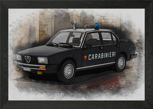 Alfa romeo carabinieri poster - carabinieri,
