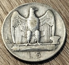 5 LIRE 1928 RARA VITTORIO