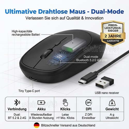Mouse wireless bluetooth e - mouse, pc