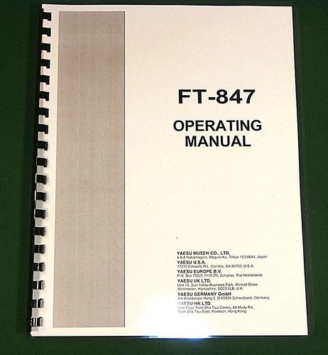 Yaesu 847 manuale uso - yaesu, d'uso
