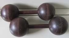 Antichi pesi da palestra in legno - collezionismo sportivo - sport / pesistica 