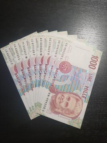 Lotto banconote italiane - lotto, 1000
