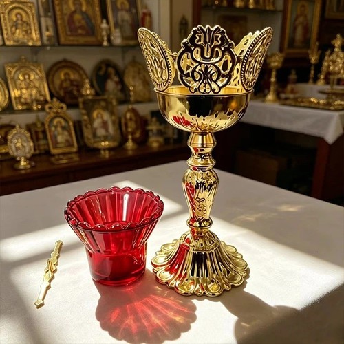 Lampada santuario placcata oro - lampada,