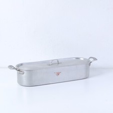 Pescera Paderno griglia coperchio maniglie alluminio 51 cm Pentola pesce vintage