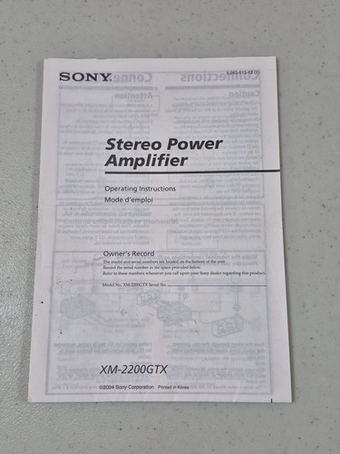 Sony xplod 2200gtx - sony, xm-2200gtx