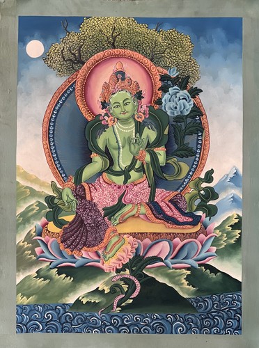Tara verde smoky newari paubha - smoky,