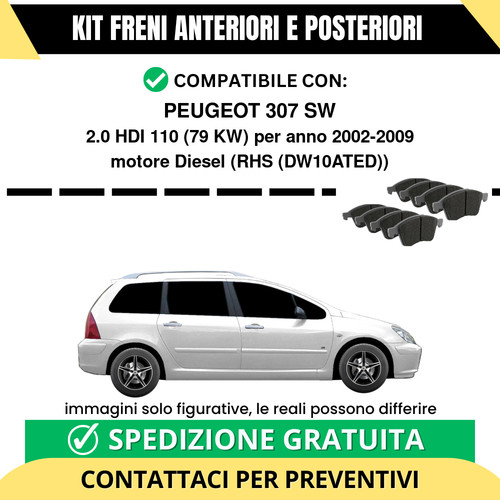 Pastiglie freno ant post - pastiglie, +