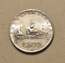 Italia  500 Lire argento Caravelle anno 1958