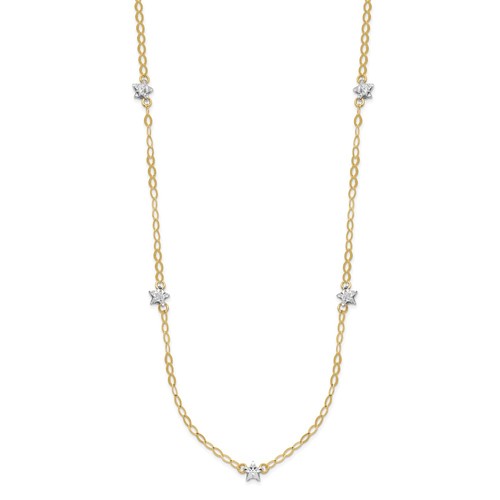 14k two tone diamond cut - 14k, stars