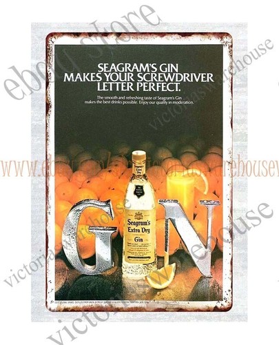 Insegna latta metallo gin - metallo,