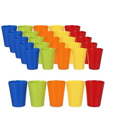 6 12 24 Pezzi Bicchieri di Plastica Riutilizzabili  280 ml Colorati Rigidi
