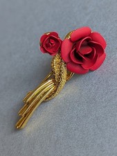 Spilla rosa rossa - , vintage
