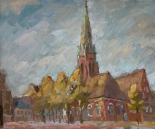 Dipinto A Olio Alter Markt A