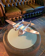 Modellino aereo "NUOVO" Fokker Dixieland, oggetto decorativo TOP, alluminio lucido,