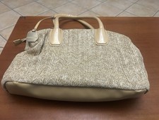 Borsa a spalla in rafia beige