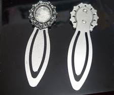 1pz segnalibro con castone ovale 18x13mm colore argento tibet 7.4x2,5cm bijoux